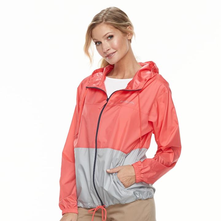Women's Columbia Hooded Rain Jacket, Size: Large, Med Red