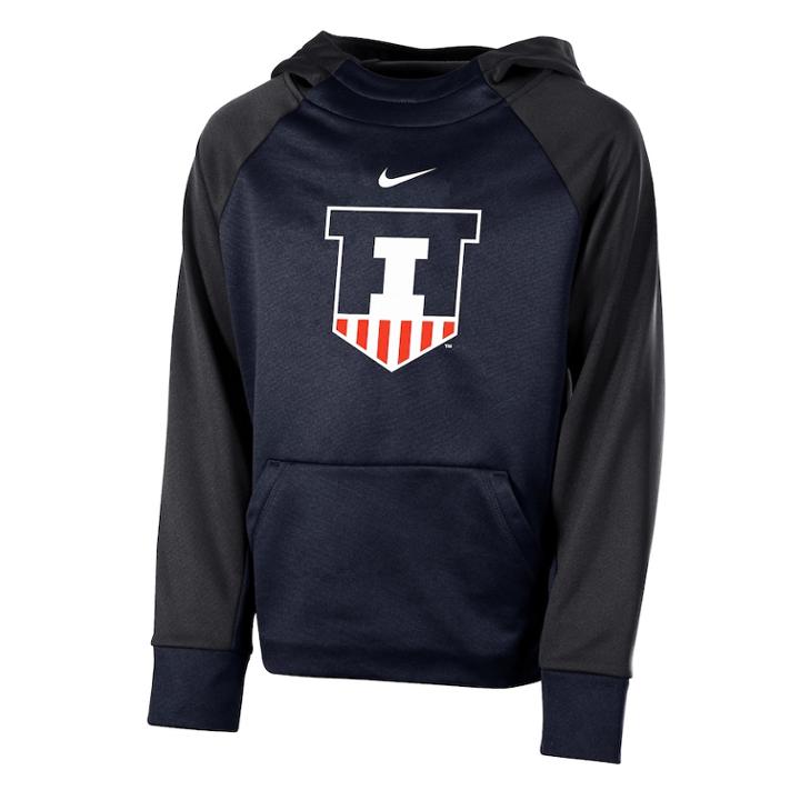 Boys 8-20 Nike Illinois Fighting Illini Therma-fit Colorblock Hoodie, Size: S 8, Blue (navy)