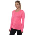 Women's Rbx Long Sleeve Space-dyed Tee, Size: Small, Brt Pink