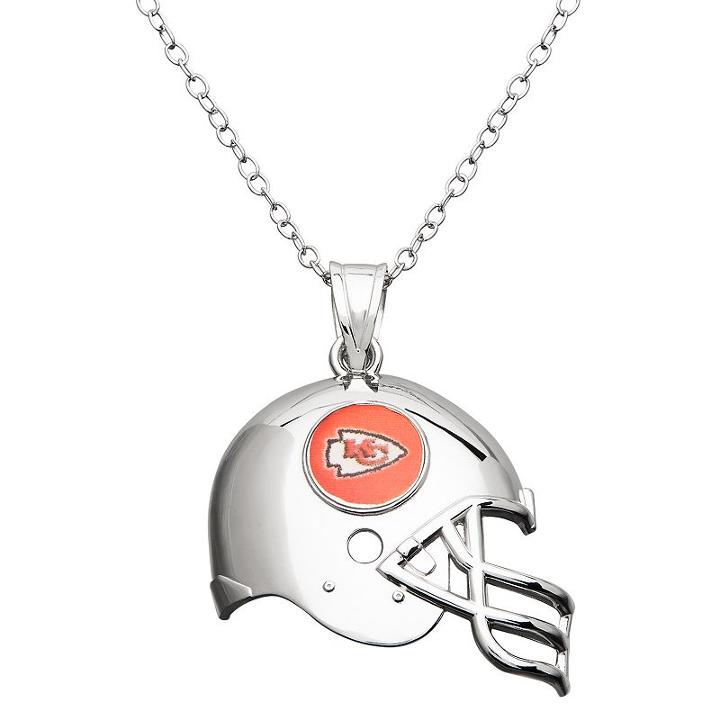 Kansas City Chiefs Sterling Silver Helmet Pendant Necklace, Women's, Size: 18