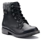 So&reg; Skipper Girls' Combat Boots, Size: 13, Black