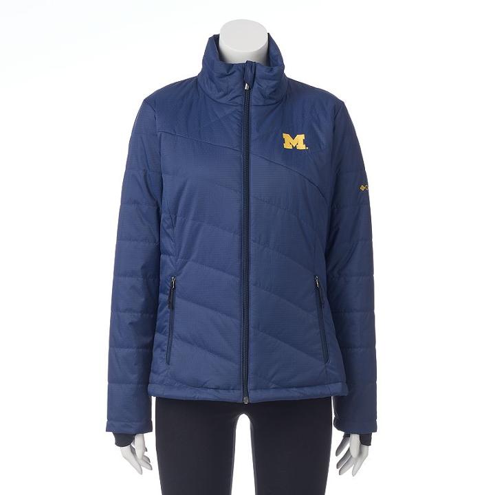 Women's Columbia Michigan Wolverines Powder Puff Jacket, Size: Large, Med Blue