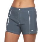 Women's Free Country Woven Swim Shorts, Size: Small, Grey Other