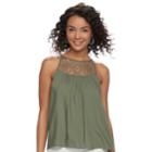 Juniors' Mudd&reg; High Neck Tank, Teens, Size: Medium, Med Green