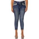 Juniors' Plus Size Wallflower Luscious Bling Skinny Ankle Jeans, Teens, Size: 18, Yellow