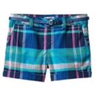 Girls 7-16 & Plus Size So&reg; Glitter Belt Printed Chino Shorts, Girl's, Size: 7, Blue