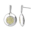 Lotopia Sterling Silver Disc Drop Earrings - Made With Swarovski Cubic Zirconia, Women's, Yellow
