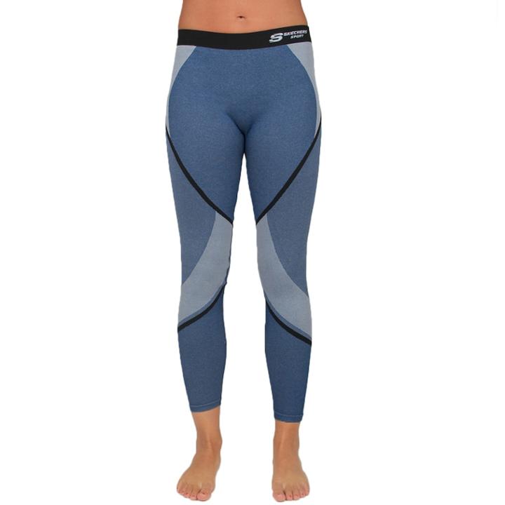 Women's Skechers Strike Seamless Leggings, Size: Large, Blue (navy)