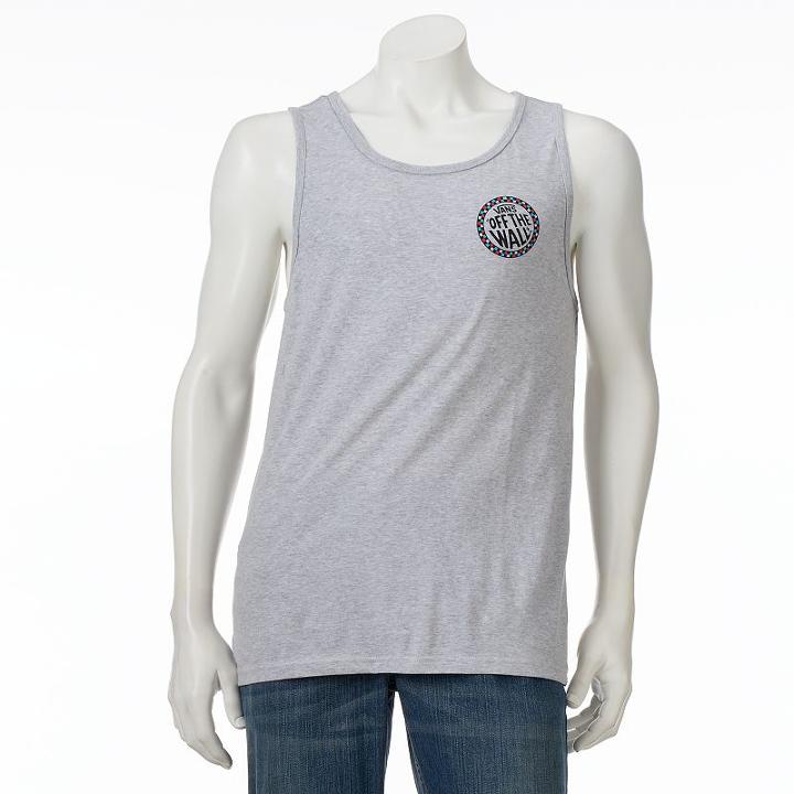 Men's Vans Check Wheel Tank, Size: Medium, Dark Grey