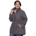 Plus Size Be Boundless Hooded Anorak Rain Jacket, Women's, Size: 1xl, Grey