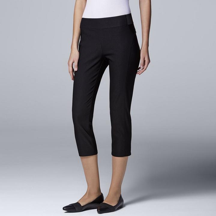 Women's Simply Vera Vera Wang Twill Capris, Size: Xs, Black