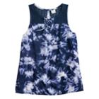 Girls 7-16 Mudd&reg; Lace-up Crochet Tank, Size: 16, Blue (navy)