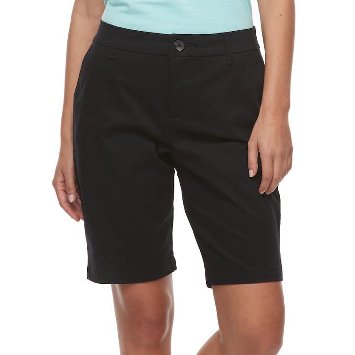 Petite Croft & Barrow&reg; Twill Bermuda Shorts, Women's, Size: 10 Petite, Black