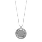 Long Glittery Disc Pendant Necklace, Women's, Silver