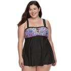 Plus Size Apt. 9&reg; Bandeau One-piece Swimdress, Women's, Size: 3xl, Moroccan Tapestry