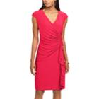 Women's Chaps Ruffled Sheath Dress, Size: Medium, Red