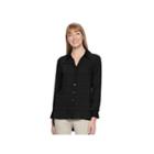 Petite Dana Buchman Textured Stripe Shirt, Women's, Size: S Petite, Black