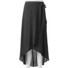 Juniors' Joe B Solid Tie Side Maxi Skirt, Girl's, Size: Xs, Black
