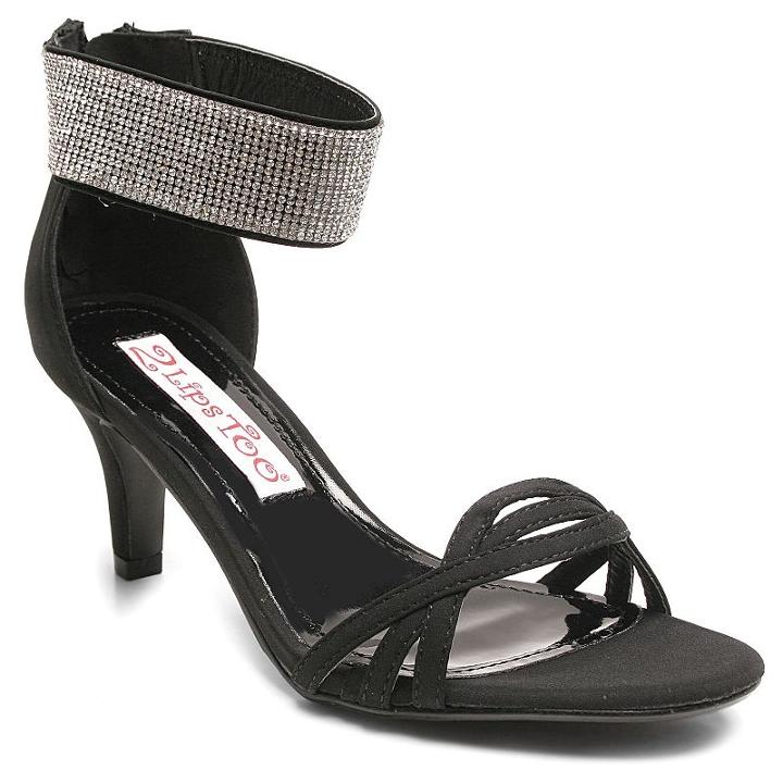 2 Lips Too Too Engaged Women's Ankle Strap High Heels, Size: Medium (7), Black