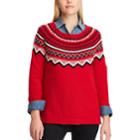 Women's Chaps Fairisle Crewneck Sweater, Size: Xs, Red