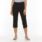 Women's Croft & Barrow&reg; Embellished Capri Jeans, Size: Large, Black