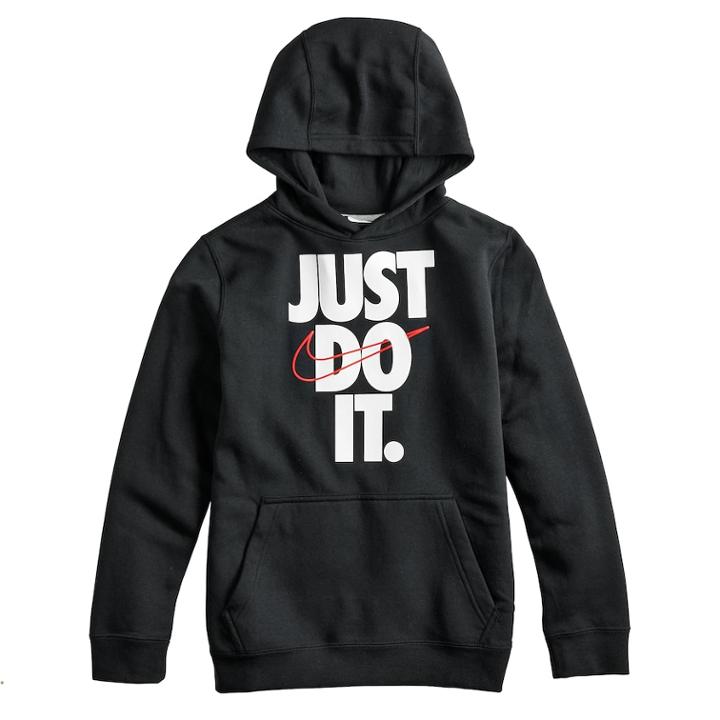 Boys 8-20 Nike Graphic Pull-over Hoodie, Size: Medium, Grey (charcoal)