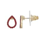 Lc Lauren Conrad Red Pave Teardrop Earrings, Women's