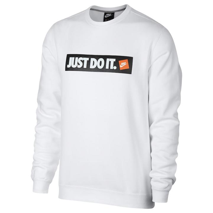 Men's Nike Just Do It Fleece Crew, Size: Xl, White