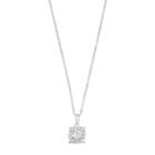 Primrose Sterling Silver Cubic Zirconia Square Pendant Necklace, Women's, Size: 18, White