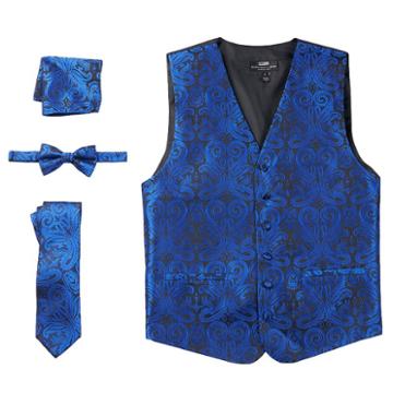 Men's Steven Land Paisley 4-pc. Vest Set, Size: Medium, Brt Blue