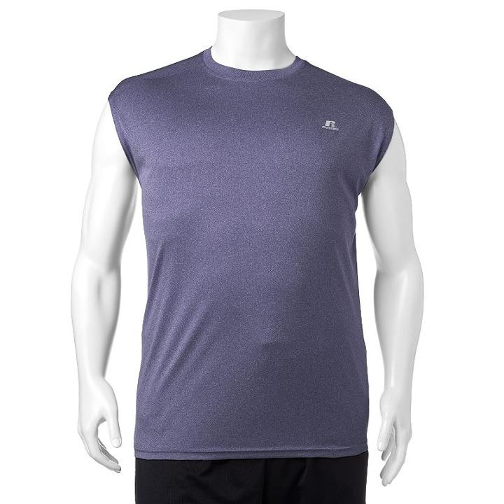 Big & Tall Russell Heathered Dri-power Performance Muscle Tee, Men's, Size: 4xlt, Dark Blue