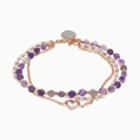 Amethyst 3-strand Heart Bracelet, Women's, Purple