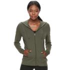 Women's Tek Gear&reg; Dry Tek Long Sleeve Hoodie, Size: Large, Dark Green
