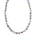 Crystal Avenue Silver-plated Crystal And Simulated Pearl Station Necklace - Made With Swarovski Crystals, Women's, Size: 16, Multicolor
