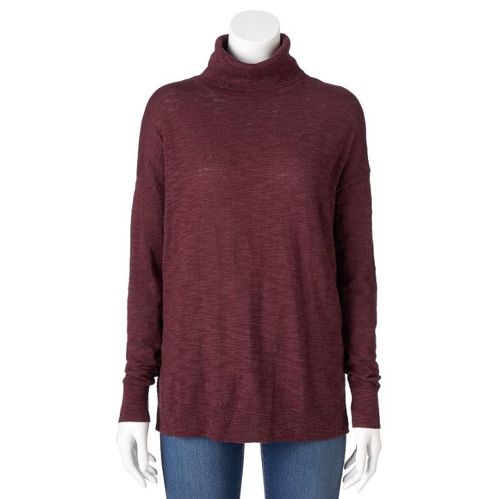 Women's Sonoma Goods For Life&trade; Boxy Turtleneck Sweater, Size: Xs, Red