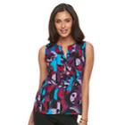 Petite Dana Buchman Crepe Splitneck Tank, Women's, Size: S Petite, Med Purple