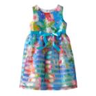 Girls 4-6x Emerald Sundae Organza Burnout Floral Dress, Girl's, Size: 6, Light Blue