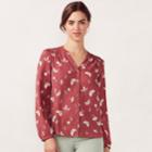 Women's Lc Lauren Conrad Pintuck Blouse, Size: Small, Dark Red