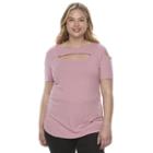 Juniors' Plus Size Candie's&reg; Ribbed Cutout Tee, Girl's, Size: 2xl, Light Pink
