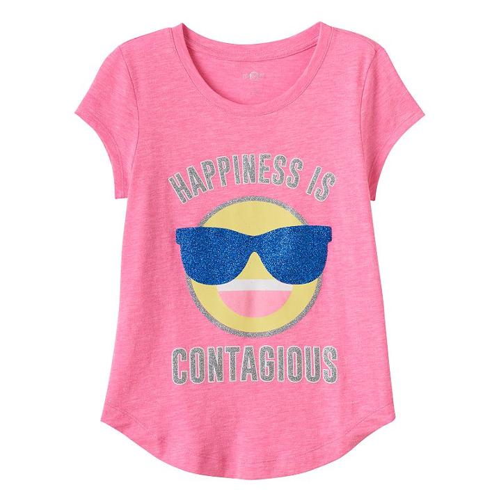 Plus Size Girls 7-16 So&reg; Curved-hem Graphic Tee, Girl's, Size: 16 1/2, Brt Pink