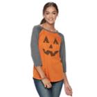 Juniors' Jack-o'-lantern Raglan Tee, Teens, Size: Large, Grey