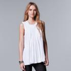 Petite Simply Vera Vera Wang Pintuck Flowy Tank Top, Women's, Size: Xl Petite, White