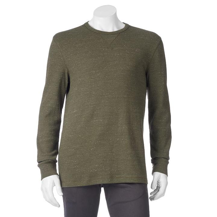 Men's Sonoma Goods For Life&trade; Heathered Thermal Tee, Size: Xxl, Dark Green