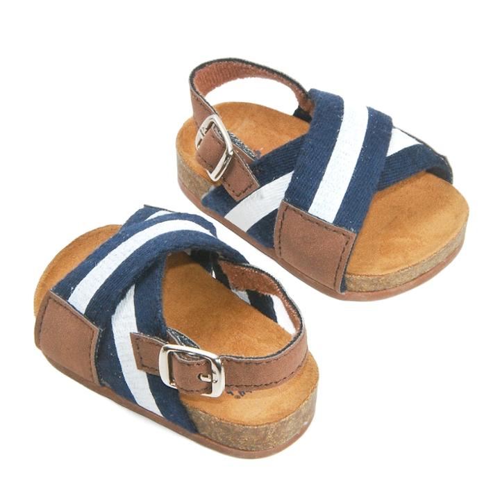 Baby Girl Oshkosh B'gosh&reg; Striped Crisscross Crib Sandal, Size: 6-9 Months, Multicolor