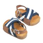 Baby Girl Oshkosh B'gosh&reg; Striped Crisscross Crib Sandal, Size: 6-9 Months, Multicolor
