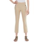 Juniors' Joe B Button-accent Ankle Pants, Girl's, Size: Xl, Beig/green (beig/khaki)