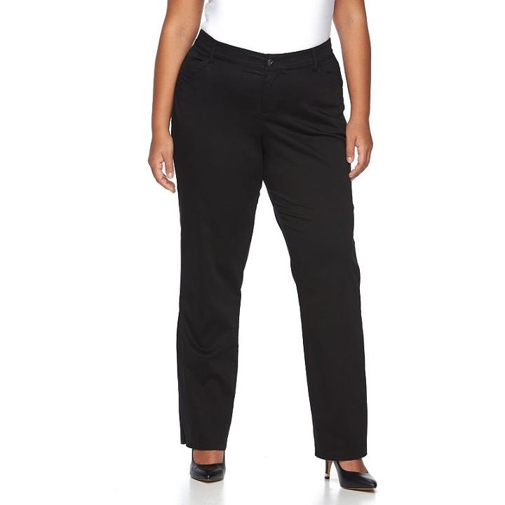 Plus Size Lee Freedom Straight-leg Pants, Women's, Size: 22 - Regular, Black