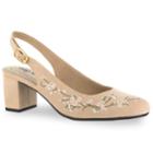 Easy Street Dainty Women's Slingback High Heels, Size: 6.5 Wide, Lt Beige