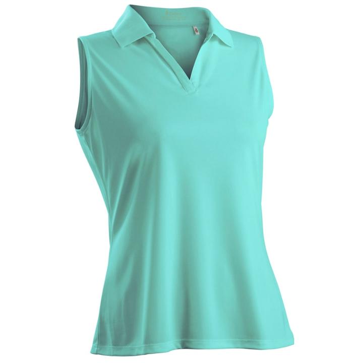 Nancy Lopez Luster Sleeveless Golf Polo - Women's, Size: Medium, Turquoise/blue (turq/aqua)
