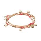 Lc Lauren Conrad Pink Seed Bead Disc Charm Stretch Bracelet Set, Women's, Brt Pink